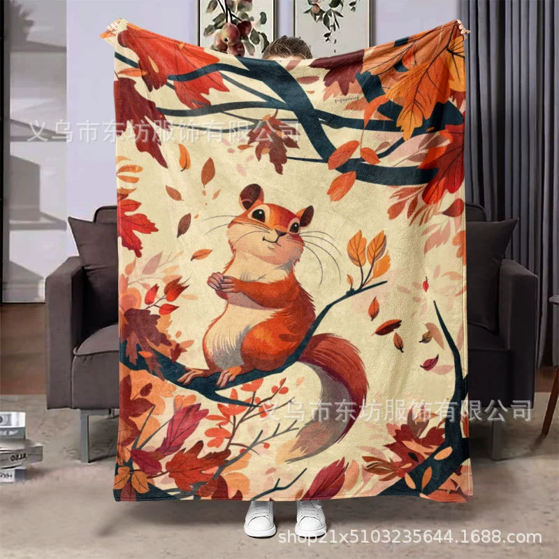 Современная милая белка теплая и удобная фланелевая шерсть одеяло подходит для всех сезонов