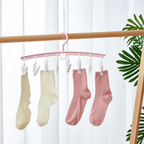 One-piece clothespin, sock drying rack, plastic household hanger, telescopic hanger, baby pants clip, seamless pant rack
