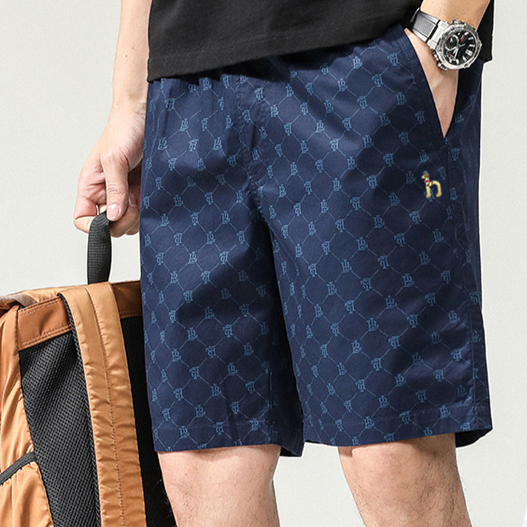 Outlet [90% off] Withdrawn Genuine Summer Men's Shorts Casual Pure Cotton Straight Embroidered Five-Point Beach Pants