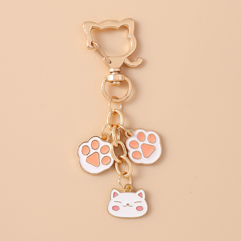 12g Weight Spring Ring Trigger Clasp Closure Clasp Closure Type Bag Pendant, Keychain Classification 1 Piece Quantity Daily, Street Occasion Alloy Material Paw Print, Cat Pattern Women's Gender Cute, Modern Style Style 1 Piece Cute Modern Style Paw Print Cat Alloy Women's Spring Ring Trigger Clasp Closure Bag Pendant Keychain 18