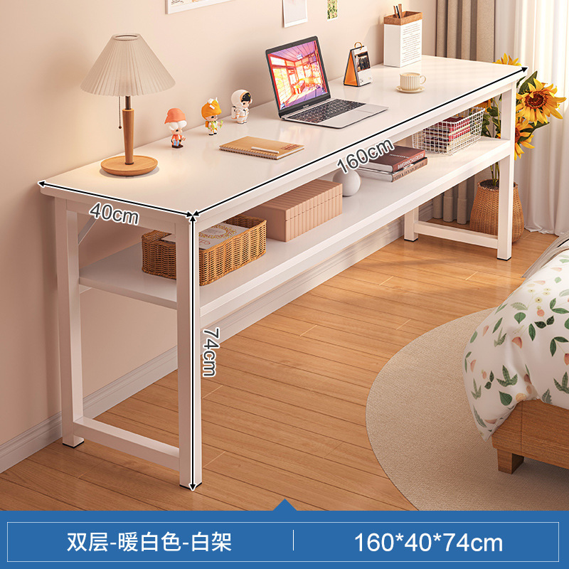 Escritorio de computadora dormitorio de niñas en casa mesa larga simple de alquiler contra la pared mesa larga mesa de trabajo balcón escritorio estrecho