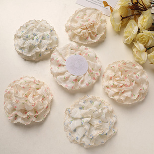 Gentle and pure lace small floral fabric rose diy hair rope clip Lolita dress flower accessories