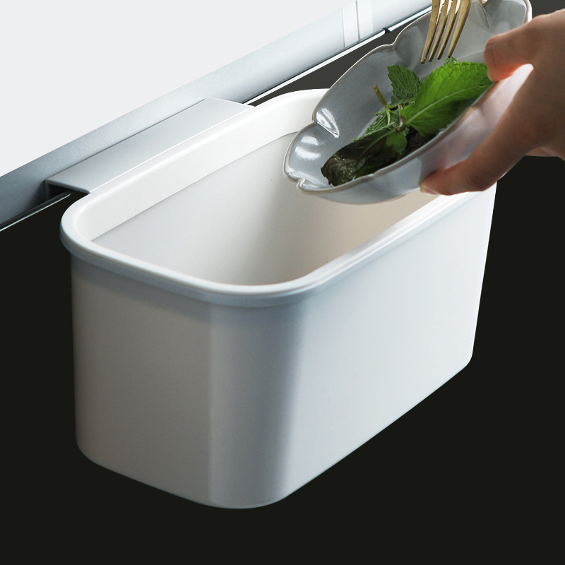Wall-mounted trash can household cabinet door kitchen storage bucket kitchen dormitory bedroom bathroom bedside hanging basket