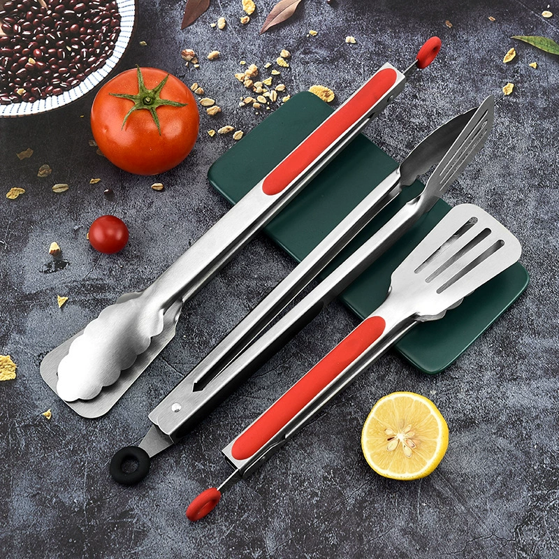 Зажим для пищевых продуктов из нержавеющей стали европейского и американского качества, кухонный бытовой Зажим для барбекю от ожогов, портативный мини-зажим для пищевых продуктов со шпателем