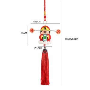 Año Nuevo bambú pequeño colgante linterna hecha a mano DIY material de cuerda colorida linterna Festival de Primavera auspiciosa escoba colgante