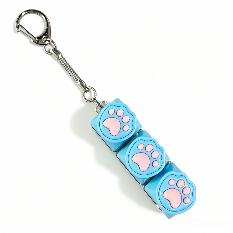 3-key silicone cat claw blue