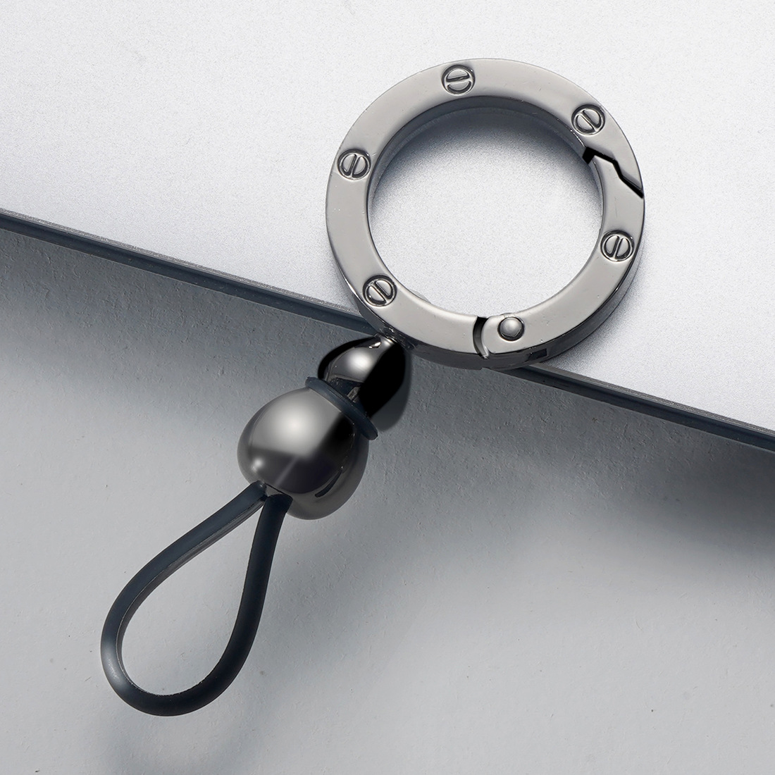 Nuevo llavero del coche de los hombres de negocios simple llavero personalizado estándar doble cuerda de cuero adecuado para todo tipo de modelos de coches hebilla