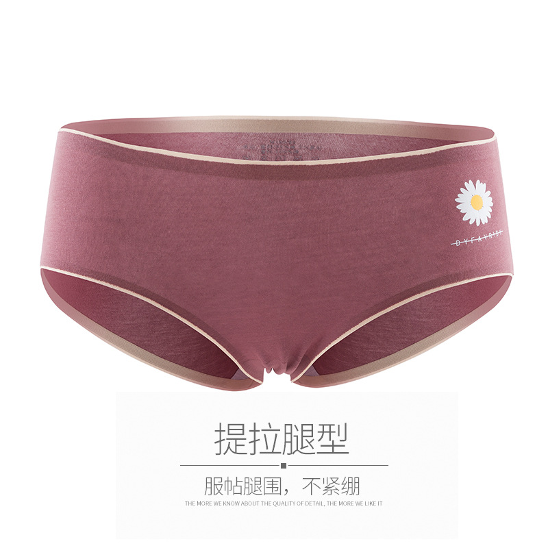 Nuevo estilo cómodo y transpirable calzoncillos de mujer de una pieza Little Daisy, agradable para la piel, suave, cintura media, entrepierna de algodón, ropa interior de mujer