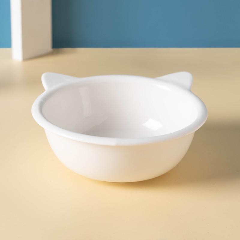 Tazón de oreja de gato grande blanco (14x14x5,5 cm)