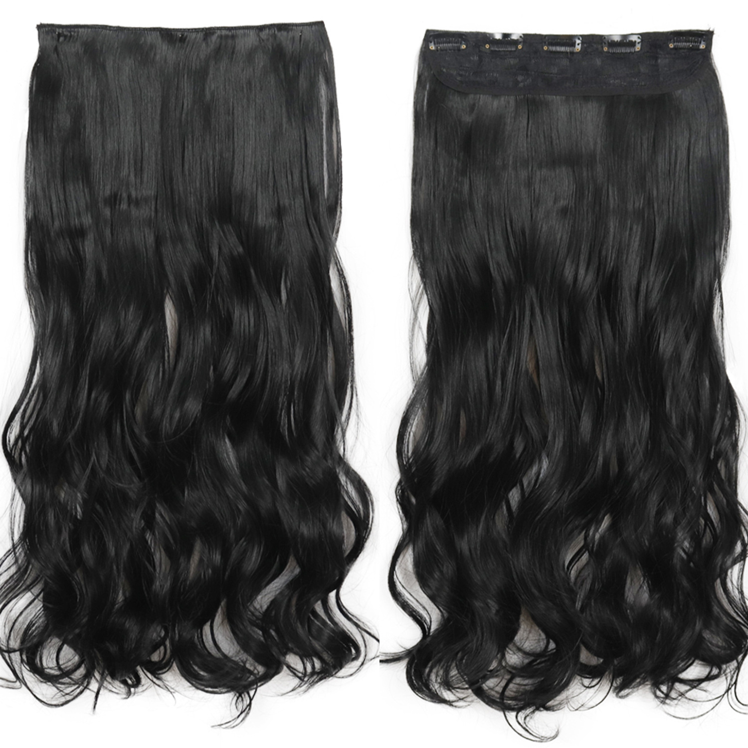 55CM una pieza de extensión de cabello de cinco tarjetas multicolor extensión de cabello de pelo rizado largo