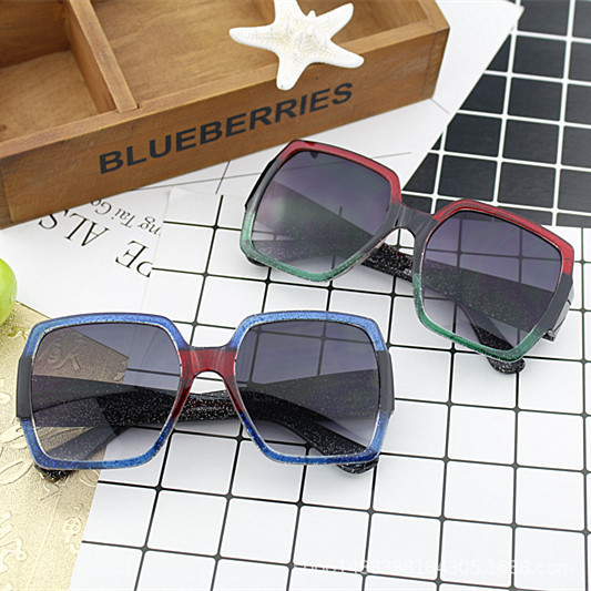 European and American trend generous frame sunglasses fashion colorful glitter sunglasses retro cross-border sunglasses 97010 European and American trend generous frame sunglasses fashion colorful glitter sunglasses retro cross-border sunglasses 97010