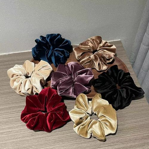 Glamorous Vintage Satin Bowel Hair Tie with Bohemian Style for Women