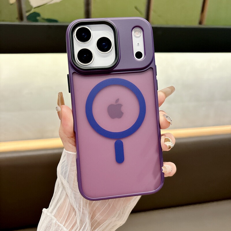 Iphone16 promax無枠マグネット携帯ケースアップル15proフラッシュパウダーマグネット14保護カバー|undefined