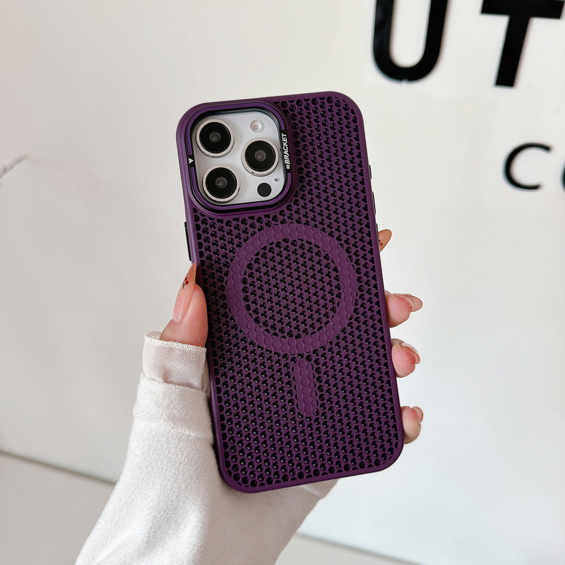放熱磁気レンズホルダー携帯電話ケース Apple 16promax 携帯電話ケースハニカム iPhone 保護カバーに適しています|undefined