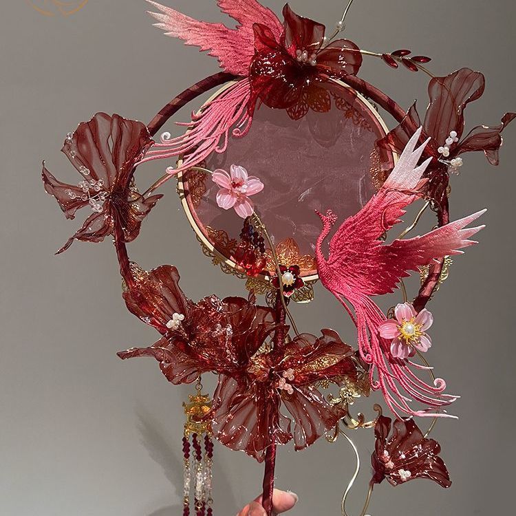 成品缠花花非小众遗缠轻奢结婚闺蜜diy团扇结婚礼物刺绣团扇团扇|undefined