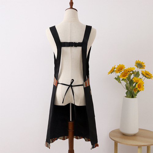 Double Strap Apron Ethnic Style Fashion Waist Cover Adult Kitchen Cooking Restaurant Women's Workwear