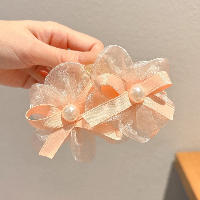4457 Pink Bow 4 Flowers About 7*12cm