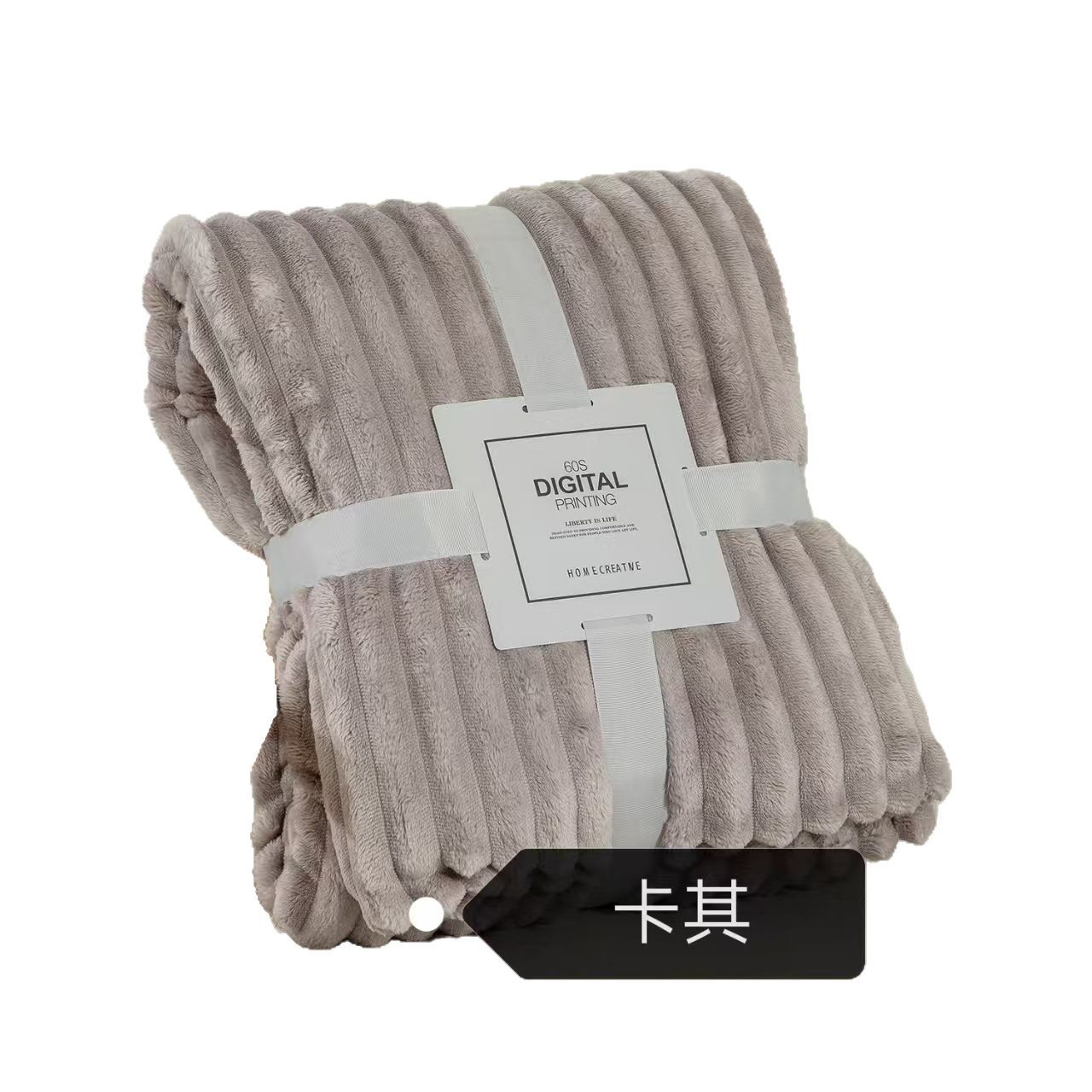 Punto transfronterizo Manta de lana de conejo de imitación de tira ancha gruesa Manta de siesta multifuncional Manta de aire acondicionado de regalo de lana de coral