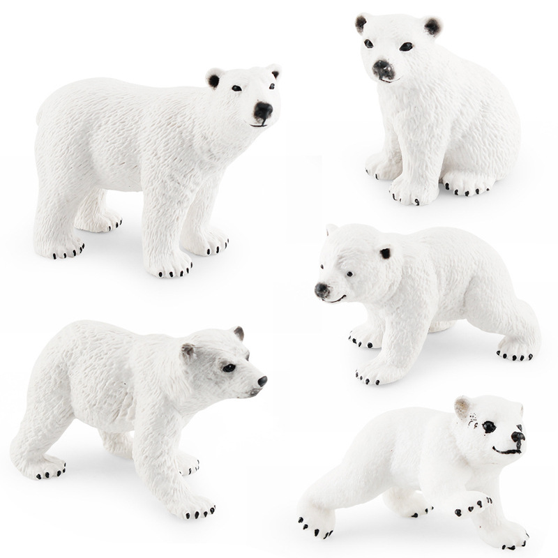 Simulación transfronteriza Ártico animal niños cognición Ártico Oso Blanco decoración de escritorio hecho a mano juguetes de decoración estática al por mayor