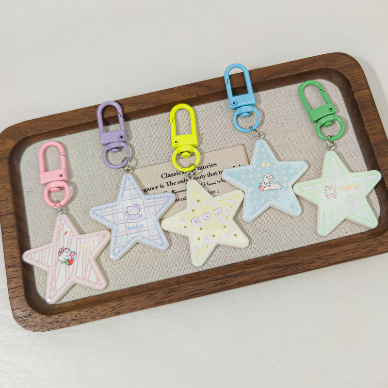 Colorful Buckle Q84 Macaron Color Plaid Pentagram Cartoon Keychain Cute Rabbit Colorful Buckle Pendant Colorful Buckle Q84 Macaron Color Plaid Pentagram Cartoon Keychain Cute Rabbit Colorful Buckle Pendant