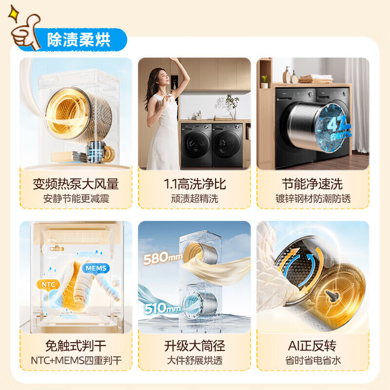 Стирально-сушильная машина Midea 10+10 кг
