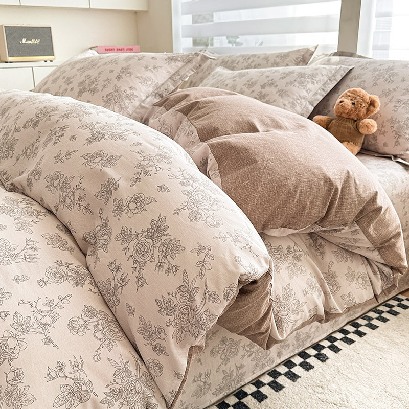 Inswind pequeña flor de algodón cama de cuatro piezas set de algodón puro 2025 nuevo dormitorio sábanas de cama sábanas