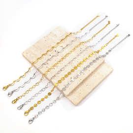 欧美跨境小众设计轻奢首饰钛钢炉内真空镀金18K脚链手链饰品批发