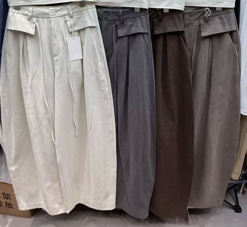 韩系秋季垂感抽绳搭阔腿裤女慵懒风新款高腰百休闲裤宽松气球裤潮|undefined