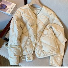 小香风轻薄棉衣棉服女2025秋冬新款小个子设计感爆款菱格外套