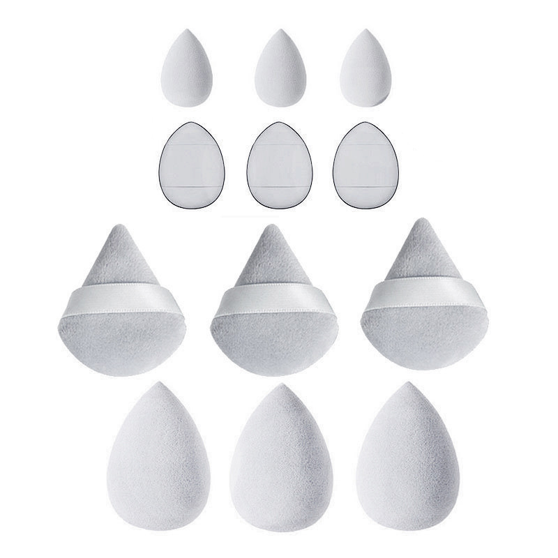 Juego de 12 piezas de huevo de belleza de color sólido popular transfronterizo, mini borla de polvo para pulgar, polvo suelto flocado, cojín de aire, huevo de maquillaje image 13