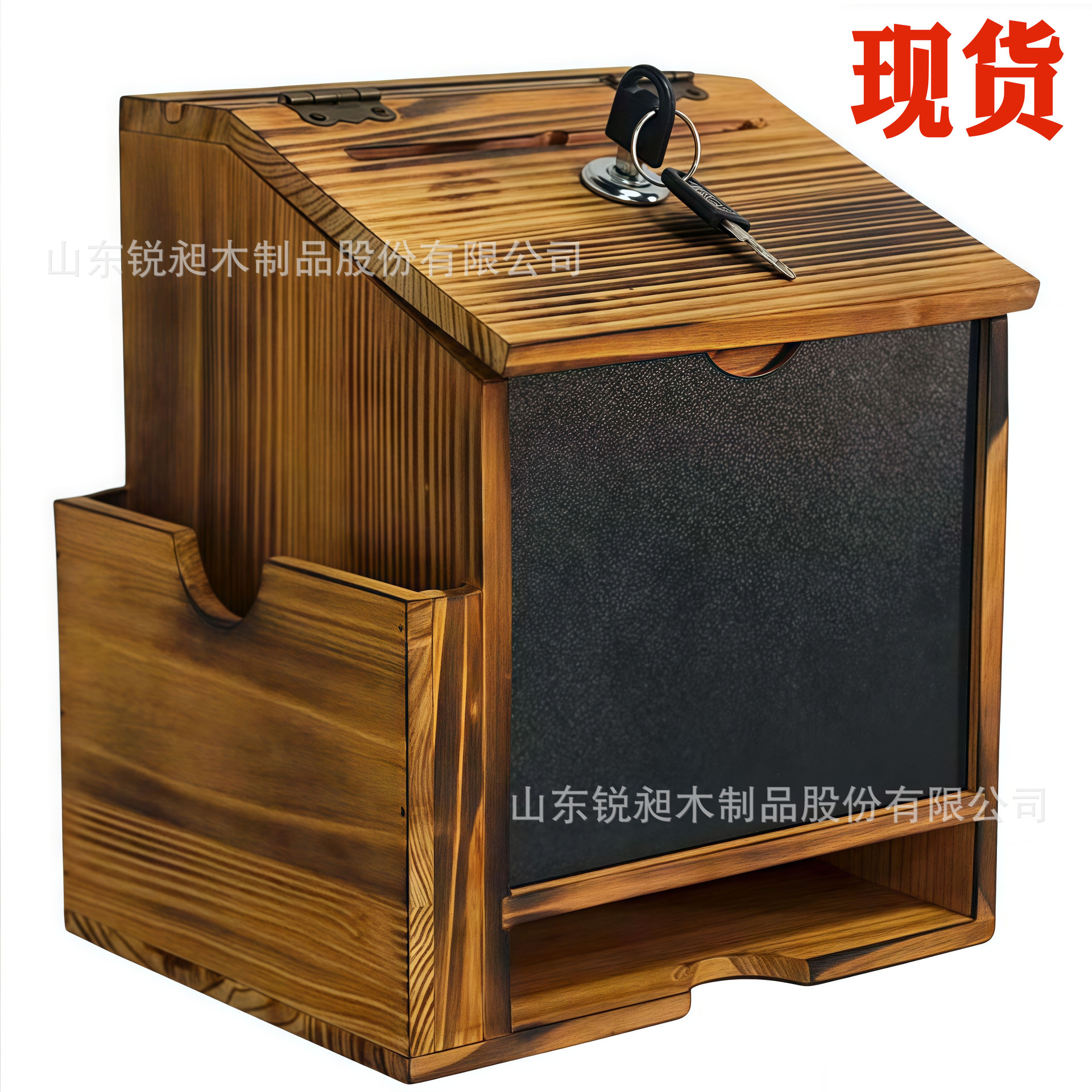 跨境壁挂式木质信件箱邮件箱实木投票意见箱木质带锁建议箱募捐箱
