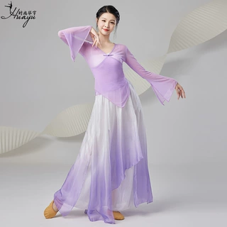 古典舞舞蹈服身韵纱衣新款中国舞民族演出服装飘逸练功服套装女