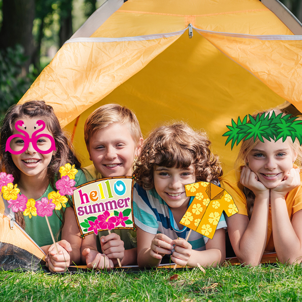 Nuevo Hawaiian tropical tema Fiesta decoración foto accesorios verano fiesta divertida foto suministros