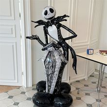 万圣节铝膜气球站立刀疤杰克骷髅装饰咖啡店酒吧氛围商场珠宝店