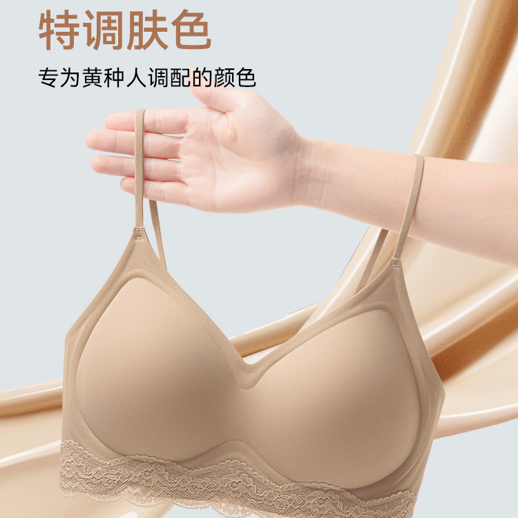 无痕隐形粉底液肤色内衣女细肩带小胸聚拢显大无钢圈收副乳文胸罩|undefined