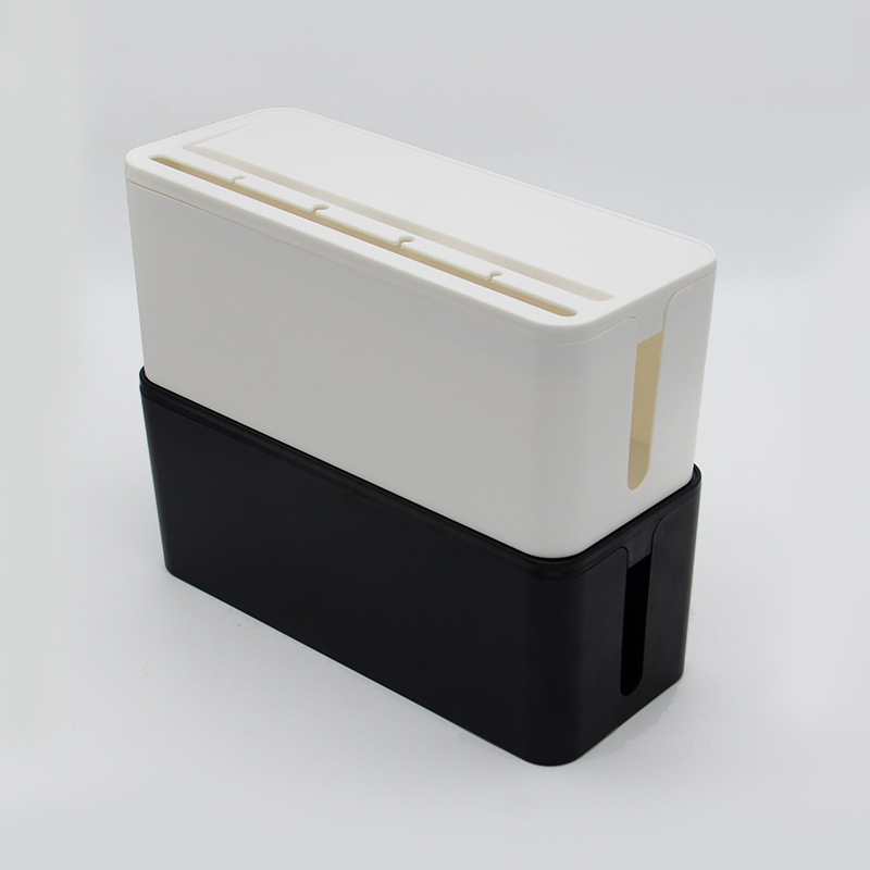 蓋付きプラスチック収納ボックス、デスクトップ充電データケーブル、隠し携帯電話、コンピュータ、タブレット、ケーブルボード、整理器具|undefined