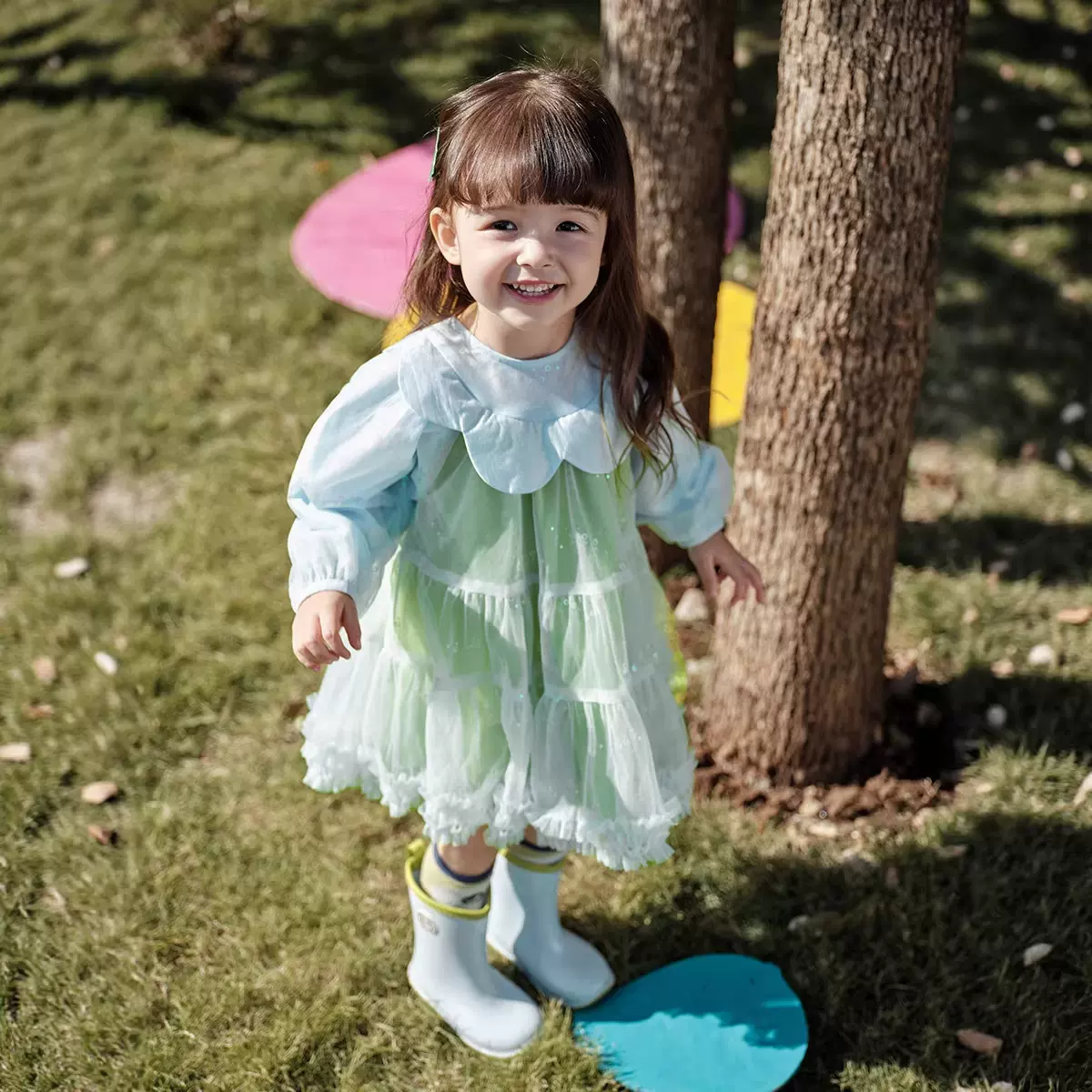 童贝童装2026年春季新款儿童连衣裙女童宝宝花边网纱可爱公主裙子