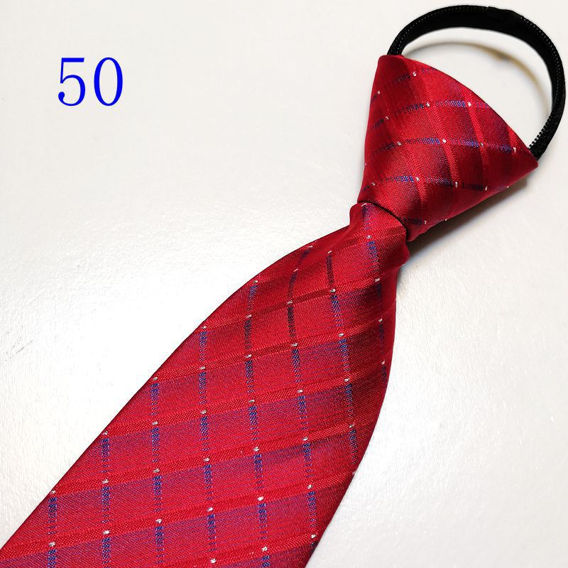 男士拉链新郎结婚红色8cm正装商务黑色免打结懒人易拉得蓝色_