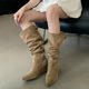 Spring and Autumn 2024 New Fashion High-heeled Boots Women's Pointed Thick-heeled Stretch Large-heeled High-heeled Knights Piled