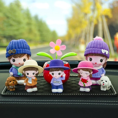 Car ornaments, Decoration Creative Cute Male and - mom-and-dad-mier-huahua-lele-sunflower-big-diamond-cushion-seven-piece-set