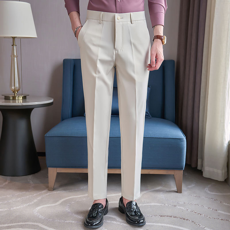 2025 Light Luxury Men's Dress Pants Youth Commuter Men's Trousers Youth Slim Fit Dress Pants Men's Trendy Dress Pants Men