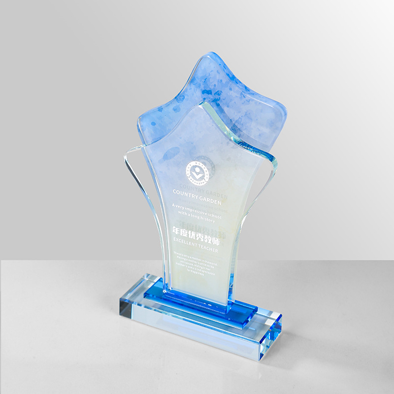 Trofeo de cristal regalo conmemorativo temporada de graduación Premio recuerdo Medalla del Día del Maestro excelente personal Trofeo fábrica directa pelo