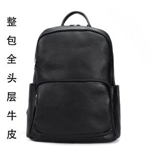 Top Layer Cowhide Backpack Men's Fashionable Leather Bag Simple Lightweight Travel Soft Leather Bag Big Backpack Book Big Bag