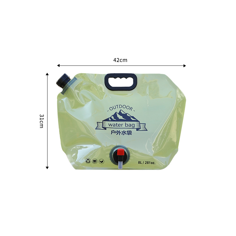 Bolsa de almacenamiento de agua de grado alimenticio 8L al aire libre viaje a pie camping bolsa de plástico portátil de agua festival de agua al aire libre ocio