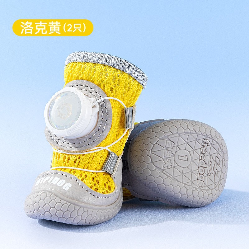 Zapatos para mascotas de cuatro estaciones pequeños y medianos lindos dibujos animados zapatos de suela suave de alto perfil, zapatos de perro ajustables y antideslizantes