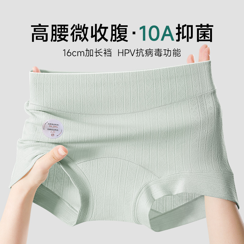 10A Women's Cotton Antibacterial Briefs with Extended Crotch, High Waist, Slight Tummy Control, Breathable, Plus Size Women's Underwear Wholesale