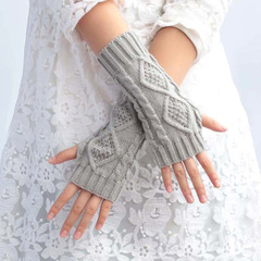 Warming fingerless gloves, half-finger protective sleeve covers, finger-releasing gloves, female student gloves, knitted gloves for men and women, twisted false sleeves