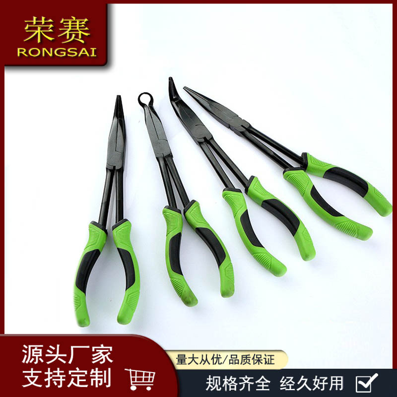 张家港11寸加长钳子弯嘴钳O型钳尖嘴钳火花塞钳45度25度90度碳钢