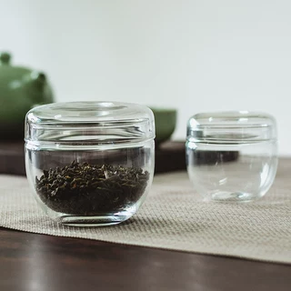 迷你日式透明玻璃醒茶罐茶叶罐民宿家用储物罐茶罐便携小茶罐