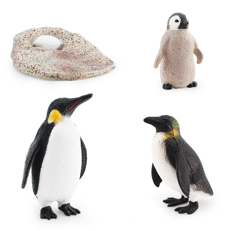 Modelo de ciclo de crecimiento de pingüino de simulación transfronteriza volver Pingüino Emperador Pingüino proceso de crecimiento adornos de escritorio estáticos